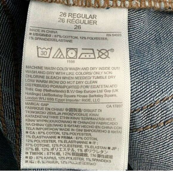 Gap 1969 Jeans Womens Sz 26 Straight Leg Whiskers Medium Wash Perfect Boot Denim - Picture 12 of 12